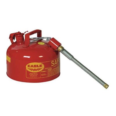 EAGLE 2-1/2 Gal Red Galvanized Steel Gas Can with Hose, Type II U2-26-S