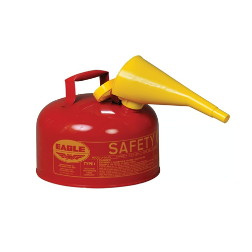 EAGLE 2 Gal Steel Safety Can, Type I, Flame Arrester, Funnel, Red UI-20-FS