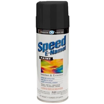 AERVOE Flat Black Zynolyte® Speed E-Namel Spray Paint, 16 oz V2404