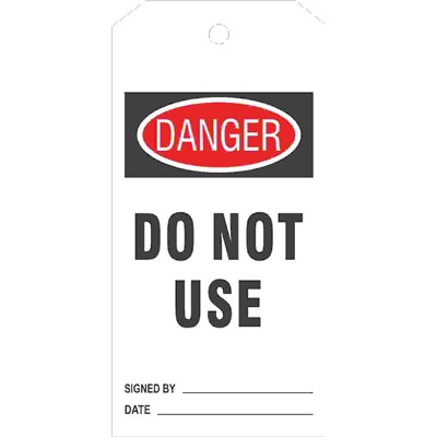 ACCUFORM Danger Do Not Use Tags, 25 pk VT-151
