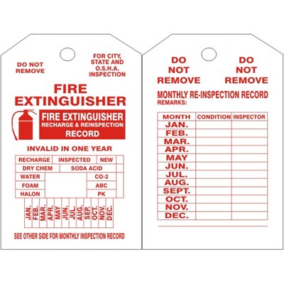 ACCUFORM Fire Extinguisher Inspection Tag, 25 pk VT-205