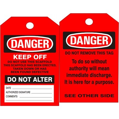 ACCUFORM Scaffold Danger Red Tag, 25 pk VT-714