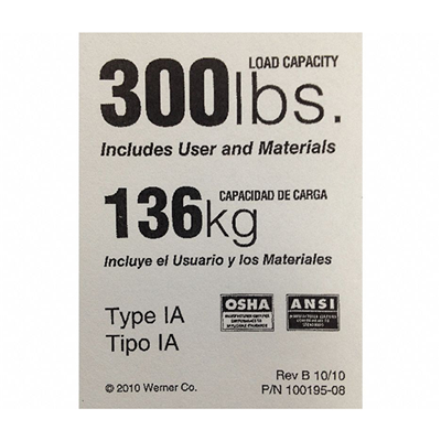 WERNER Ladder Safety Label Sticker Kit WERNER-LDR300
