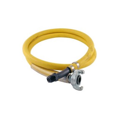 ALLIANCE HOSE & RUBBER 1/2 in x 10 ft H.D. Yellow Whip, 7/8 in - 24 NPT WH-1210-HD-L1