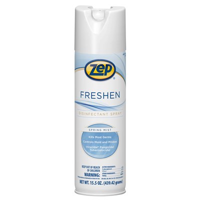 ZEP Freshen Disinfectant Spray, 15.5 oz Can, Fresh Linen, 12 per Box ZEP SPRAY