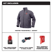 MILWAUKEE M12™ Heated TOUGHSHELL™ Jacket Kit, Gray, Medium 202G-21M