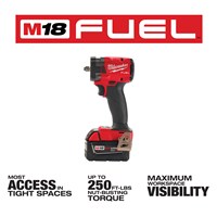 MILWAUKEE M18 FUEL™ 3/8 in Compact Impact Wrench Kit with Friction Ring, Charger and 2 Batteries 2854-22